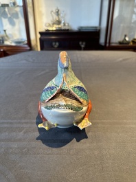 A Japanese Kakiemon model of mandarin duck, Edo, late 17th C.
