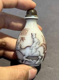 Eight Chinese Peking glass snuff bottles, Qianlong mark, 19/20th C.