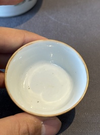 A rare set of eight Chinese famille rose 'Sanxing' nesting bowls, Tongzhi mark and of the period