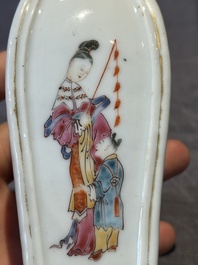 A Chinese Canton famille rose 'San Niang Jiao Zi 三娘教子' vase, Qianlong