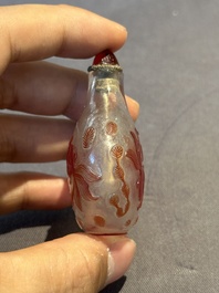 Eight Chinese Peking glass snuff bottles, Qianlong mark, 19/20th C.