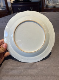 Two fine Chinese Canton famille rose 'mandarin subject' plates, Qianlong