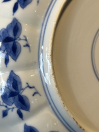 A pair of Chinese blue and white 'Long Eliza' plates, Qi Yu Bao Ding Zhi Zhen 奇玉寶鼎之珍 mark, Kangxi