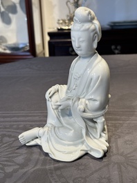 A Chinese Dehua blanc de Chine Guanyin, 19th C.