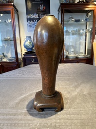 An unusual and large Chinese bronze vase, Ming