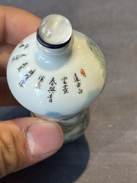 A Chinese famille rose 'landscape and poem' snuff bottle, Daoguang mark and of the period