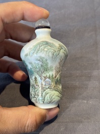 A Chinese famille rose 'landscape and poem' snuff bottle, Daoguang mark and of the period