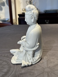 A Chinese Dehua blanc de Chine Guanyin, 19th C.