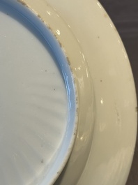 Three unusual Chinese Canton famille rose plates, 19th C.