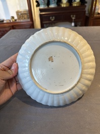 A pair of Chinese verte-Imari 'qilin' plates, Kangxi