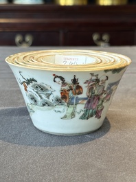 A rare set of eight Chinese famille rose 'Sanxing' nesting bowls, Tongzhi mark and of the period
