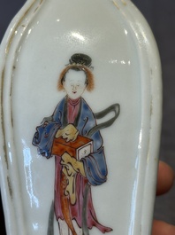 A Chinese Canton famille rose 'San Niang Jiao Zi 三娘教子' vase, Qianlong