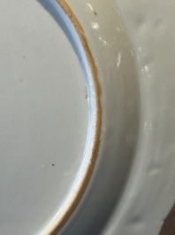Two fine Chinese Canton famille rose 'mandarin subject' plates, Qianlong
