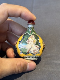Seven various Chinese snuff bottles, Qianlong mark, 19/20th C.