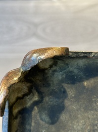 An unusual and large Chinese bronze vase, Ming