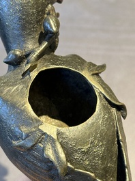 A rare Chinese bronze 'parrot' incense burner, Ming