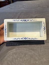 A pair of rectangular Chinese famille rose jardinieres with floral design, Republic