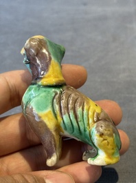 Three Chinese sancai-glazed dogs, Qianlong and later