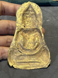 Four sheets of gold repouss&eacute; votive plaques of Buddha Sakyamuni, Burma, 12th C.