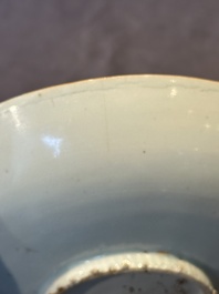 Two Chinese blue and white plates, late Ming/Shunzhi