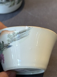 A rare set of eight Chinese famille rose 'Sanxing' nesting bowls, Tongzhi mark and of the period