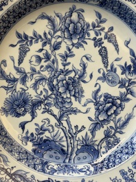Two Chinese blue and white dishes with floral design, Yongzheng