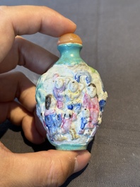 Seven various Chinese snuff bottles, Qianlong mark, 19/20th C.