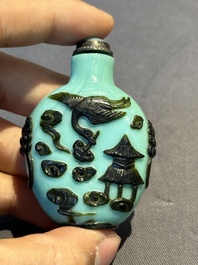 Eight Chinese Peking glass snuff bottles, Qianlong mark, 19/20th C.