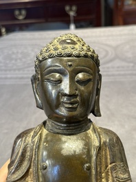 A Chinese bronze Buddha, Ming