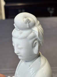 A Chinese Dehua blanc de Chine Guanyin, 19th C.