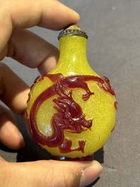 Eight Chinese Peking glass snuff bottles, Qianlong mark, 19/20th C.