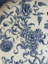 Two Chinese blue and white dishes with floral design, Yongzheng