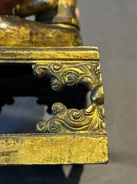 A Sino-Tibetan gilt bronze Buddha Amitayus, dated 1770, Qianlong