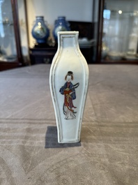 A Chinese Canton famille rose 'San Niang Jiao Zi 三娘教子' vase, Qianlong