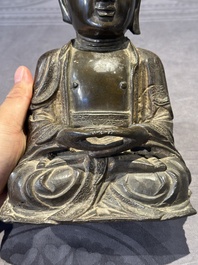 A Chinese bronze Buddha, Ming