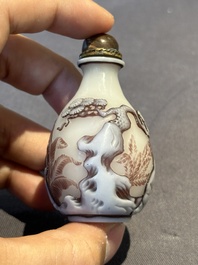 Eight Chinese Peking glass snuff bottles, Qianlong mark, 19/20th C.