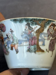 A rare set of eight Chinese famille rose 'Sanxing' nesting bowls, Tongzhi mark and of the period
