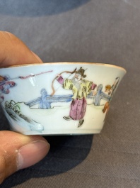 A rare set of eight Chinese famille rose 'Sanxing' nesting bowls, Tongzhi mark and of the period