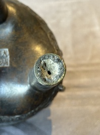 A fine Chinese bronze censer and cover with a Buddhist lion, 'ding 鼎', Xuande Mark, Ming