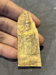 Four sheets of gold repouss&eacute; votive plaques of Buddha Sakyamuni, Burma, 12th C.