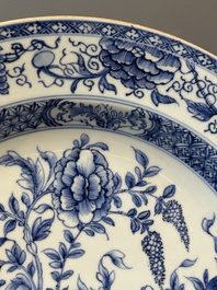 Two Chinese blue and white dishes with floral design, Yongzheng