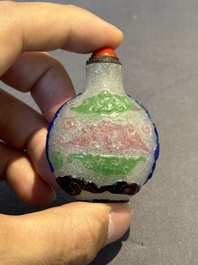 Eight Chinese Peking glass snuff bottles, Qianlong mark, 19/20th C.