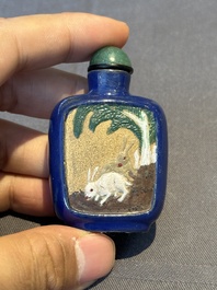 Seven various Chinese snuff bottles, Qianlong mark, 19/20th C.