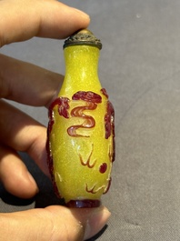 Eight Chinese Peking glass snuff bottles, Qianlong mark, 19/20th C.
