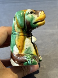 Three Chinese sancai-glazed dogs, Qianlong and later
