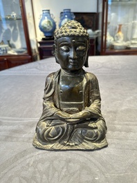 A Chinese bronze Buddha, Ming