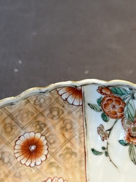 A pair of Chinese verte-Imari 'qilin' plates, Kangxi