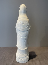 Two Chinese Dehua blanc de Chine figures of Guanyin, 18th C.