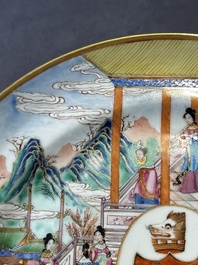 A rare Chinese Canton famille rose armorial dish with the arms of Wight, ca. 1810