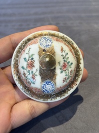A Chinese monogrammed famille rose teapot with floral design, Yongzheng/Qianlong